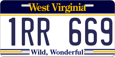 WV license plate 1RR669