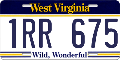 WV license plate 1RR675