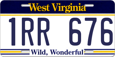 WV license plate 1RR676