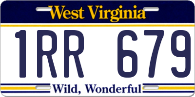 WV license plate 1RR679