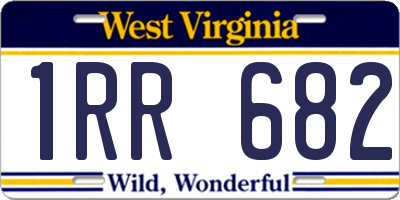 WV license plate 1RR682
