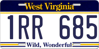 WV license plate 1RR685