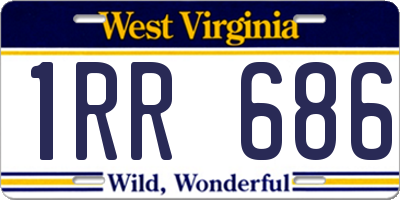 WV license plate 1RR686