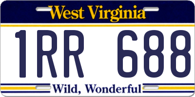 WV license plate 1RR688
