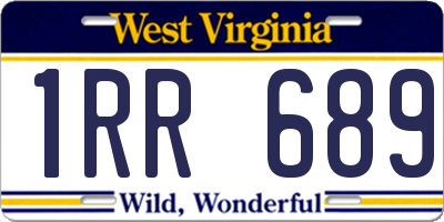 WV license plate 1RR689