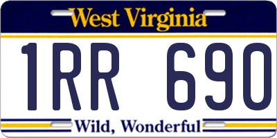 WV license plate 1RR690