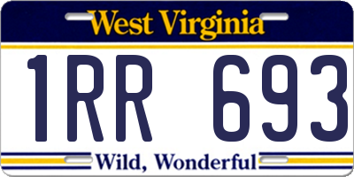 WV license plate 1RR693