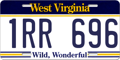 WV license plate 1RR696