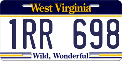 WV license plate 1RR698