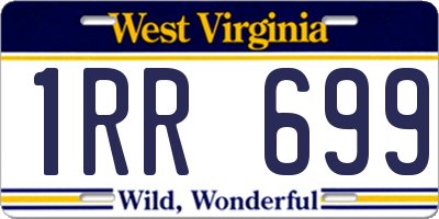 WV license plate 1RR699