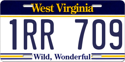 WV license plate 1RR709
