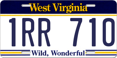 WV license plate 1RR710