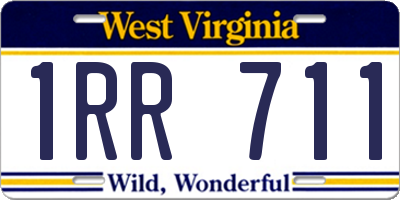 WV license plate 1RR711