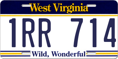WV license plate 1RR714