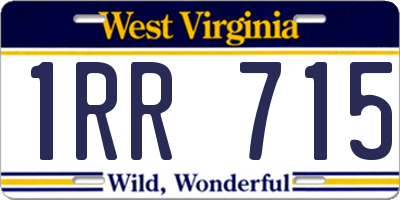 WV license plate 1RR715