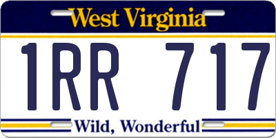 WV license plate 1RR717
