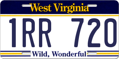 WV license plate 1RR720