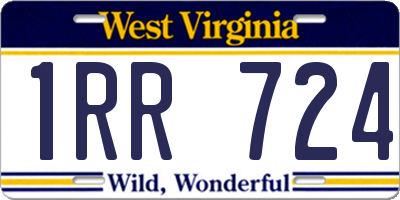 WV license plate 1RR724