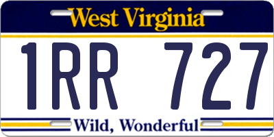 WV license plate 1RR727