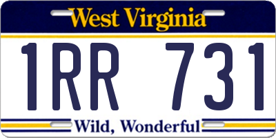 WV license plate 1RR731