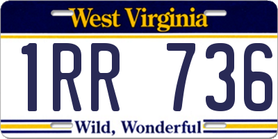 WV license plate 1RR736