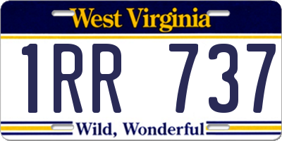 WV license plate 1RR737