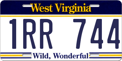 WV license plate 1RR744