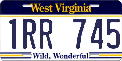WV license plate 1RR745