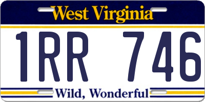 WV license plate 1RR746