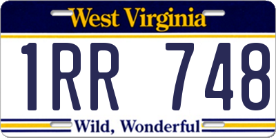 WV license plate 1RR748