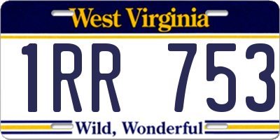 WV license plate 1RR753