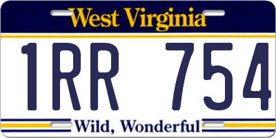 WV license plate 1RR754