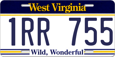 WV license plate 1RR755