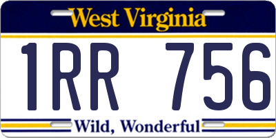 WV license plate 1RR756