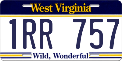 WV license plate 1RR757