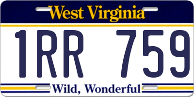 WV license plate 1RR759