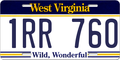 WV license plate 1RR760