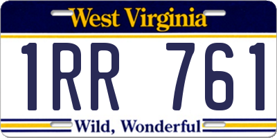 WV license plate 1RR761