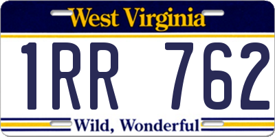 WV license plate 1RR762