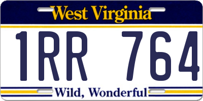 WV license plate 1RR764