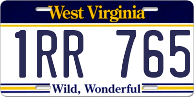 WV license plate 1RR765
