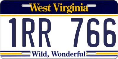 WV license plate 1RR766
