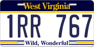 WV license plate 1RR767