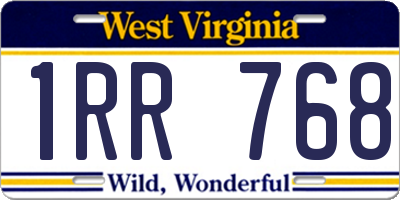 WV license plate 1RR768