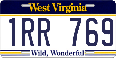 WV license plate 1RR769