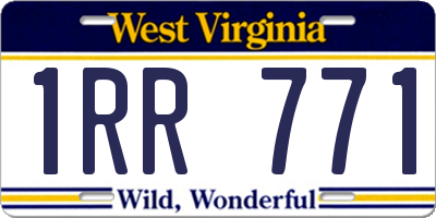 WV license plate 1RR771
