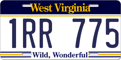 WV license plate 1RR775