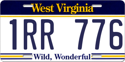 WV license plate 1RR776