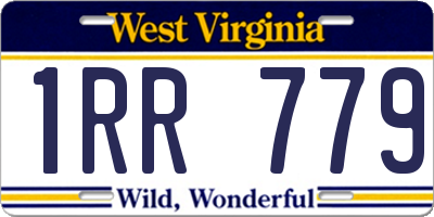 WV license plate 1RR779