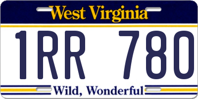 WV license plate 1RR780
